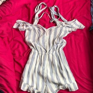 American Eagle Vertical striped Romper.
